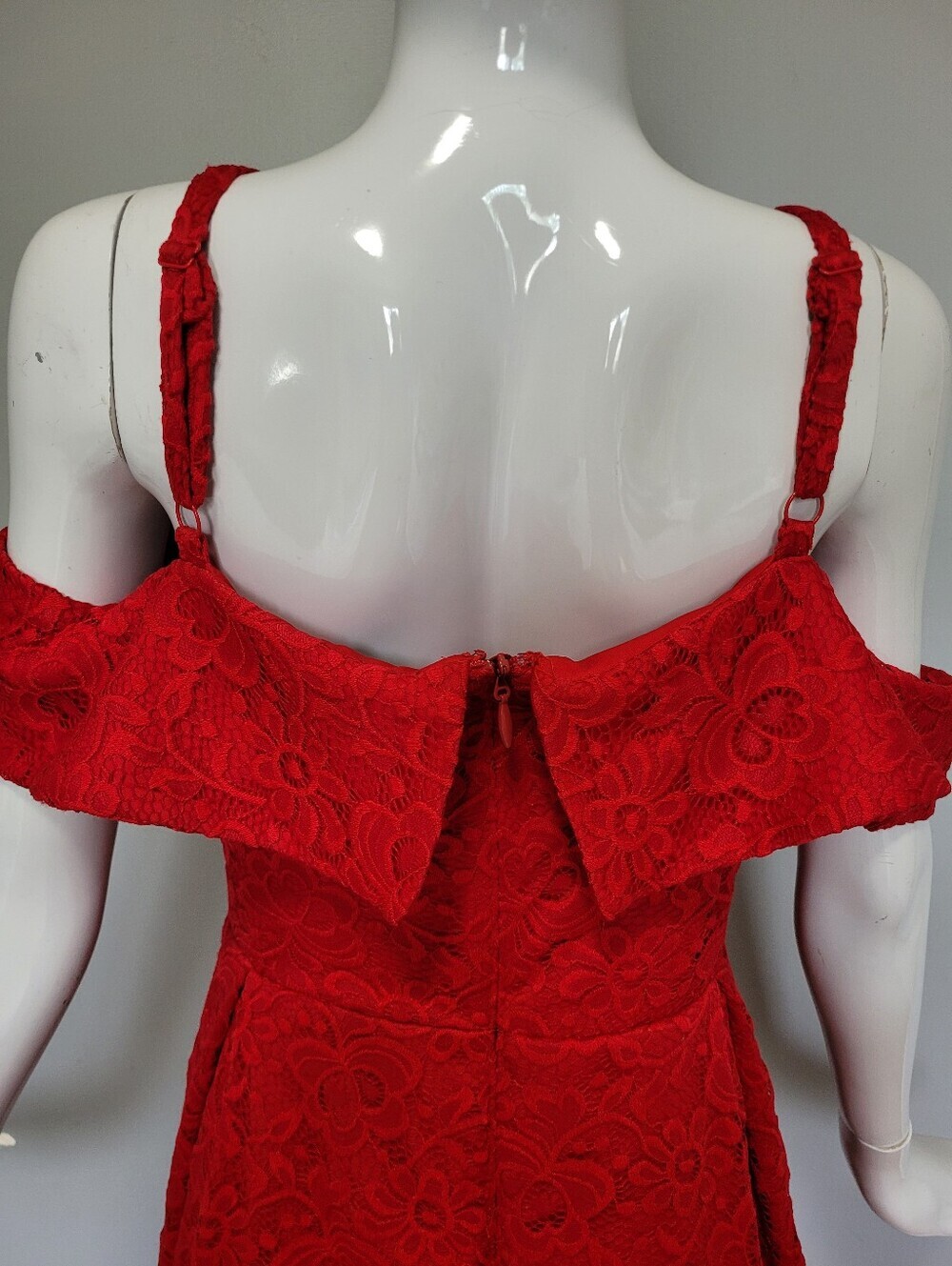 Torrid Red Lace Off-The-Shoulder Skater Midi Dress, Size 24 - Picture 5 of 9